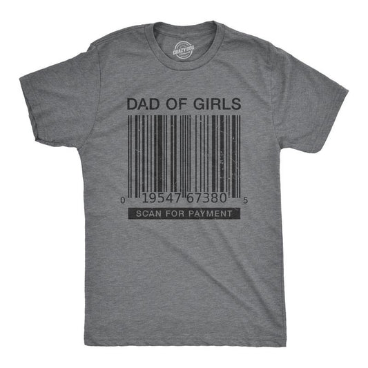 Mens Dad Of Girls T Shirt Funny Barcode Payment Fathers Day Tee Mens Funny T Shirts Cool Tees Soft Stylish Casual...