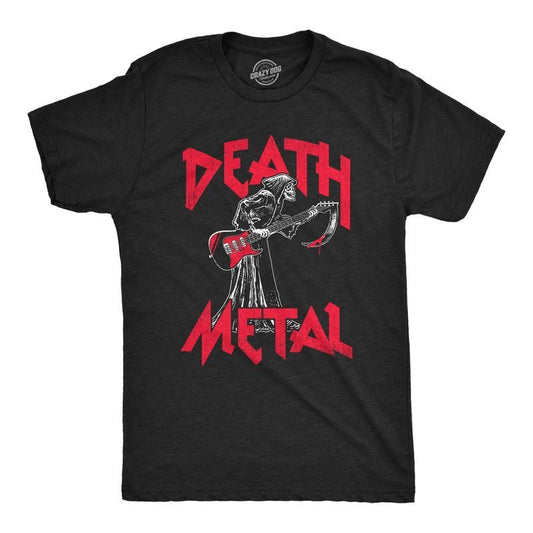Mens Death Metal T Shirt Funny Brutal Grim Reaper Bloody Guitar Tee For Guys Mens Funny T Shirts Cool Tees Soft Stylish...
