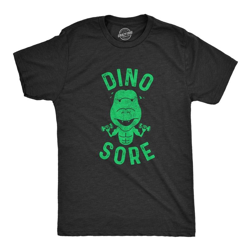 Mens Dino Sore T Shirt Funny Dinosaur Fitness Workout Tee Mens Funny T Shirts Cool Tees Soft Stylish Casual Menswear...