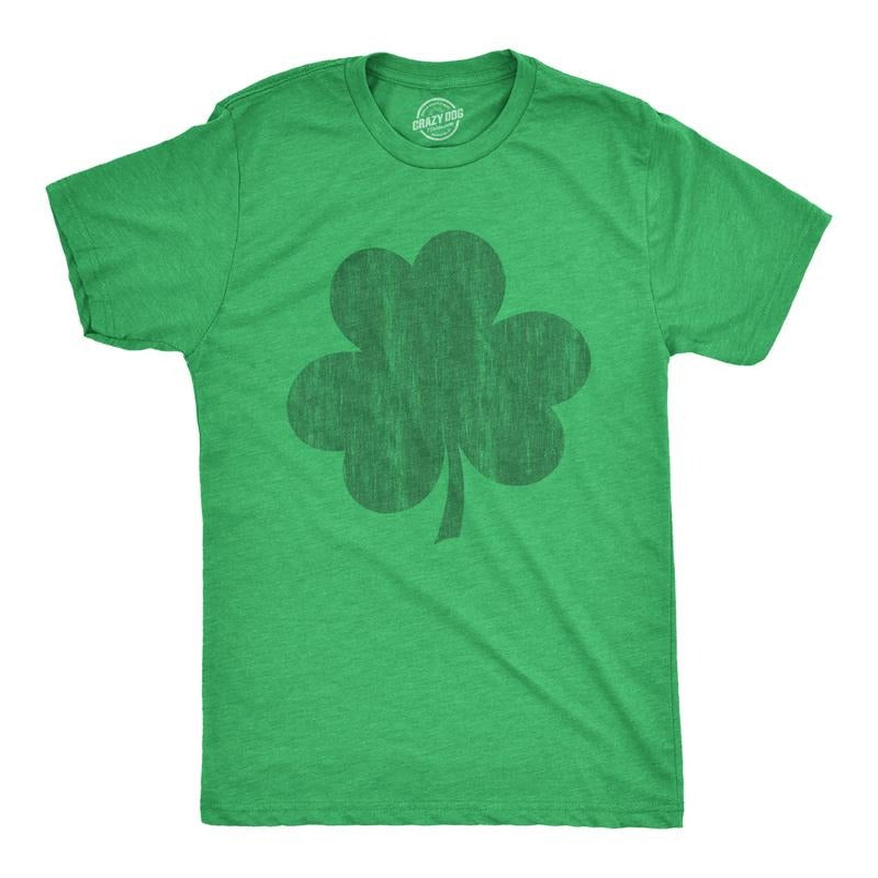 Mens Distressed Clover T Shirt Cool St Patricks Day Vintage Shamrock Awesome Graphic Tee Mens Funny T Shirts Cool Tees...