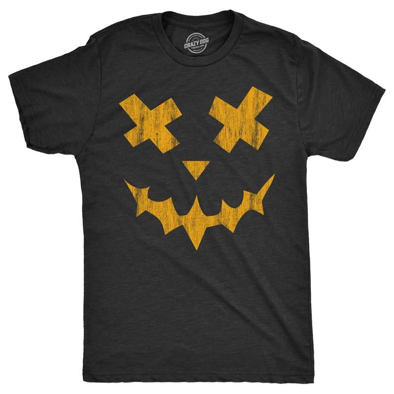 Mens Excellent Xavier Pumpkin T Shirt Funny Halloween Jack O Lantern Freaky Smile Tee For Guys Mens Funny T Shirts Cool...