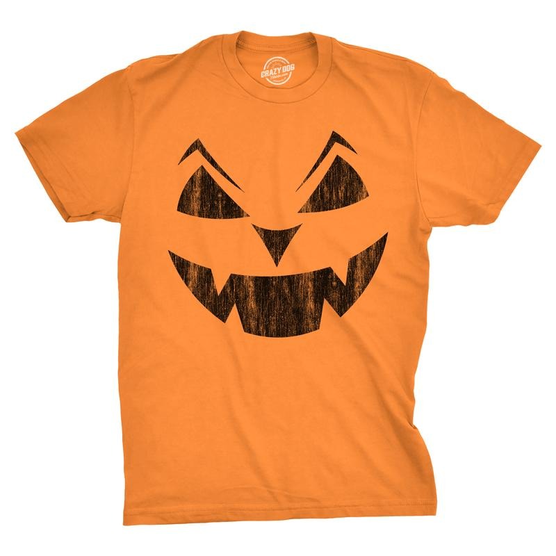 Mens Eyebrows Earl Pumpkin T Shirt Funny Halloween Jack O Lantern Evil Smile Tee For Guys Mens Funny T Shirts Cool Tees...