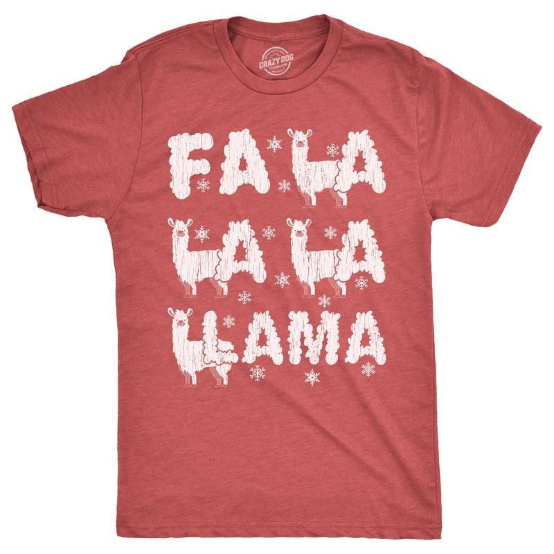 Mens Fa La La La Llama T Shirt Funny Xmas Parody Song Joke Tee for Guys Mens Funny T Shirts Cool Tees Soft Stylish Casual...