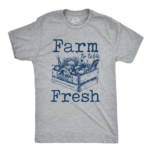 Mens Farm to Table Fresh T Shirt Cute Vegetables Farmers Market Tee Mens Funny T Shirts Cool Tees Soft Stylish Casual...