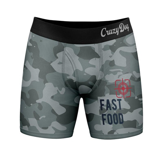 Mens Fast Food Boxer Briefs Funny Sarcastic Deer Hunting Joke Gift Hunters Novelty Funny Graphic Boxers Dad Joke  Funny...