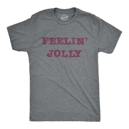 Mens Feelin Jolly T Shirt Funny Christmas Spirit Tee Mens Funny T Shirts Cool Tees Soft Stylish Casual Menswear Christmas...