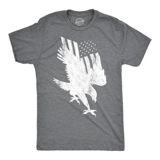 Mens Flag Into Eagle Funny T shirts American Flag Tees Novelty Pride Vintage USA T shirt Mens Funny T Shirts Cool Tees...