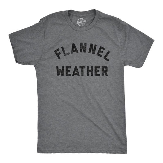 Mens Flannel Weather T Shirt Funny Sarcastic Winter Fall Autumn Graphic Tee for Guys Mens Funny T Shirts Cool Tees Soft...
