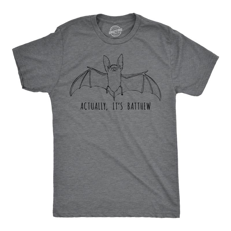 Mens Funny T Shirts Actually Its Batthew Sarcastic Bat Graphic Tee for Men Mens Funny T Shirts Cool Tees Soft Stylish...