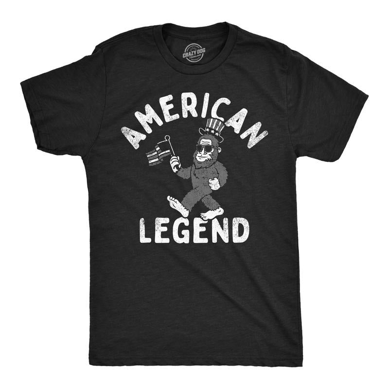 Mens Funny T Shirts American Legend Sarcastic Bigfoot Graphic Tee For Men Mens Funny T Shirts Cool Tees Soft Stylish...