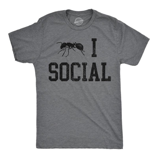 Mens Funny T Shirts Ant I Social Sarcastic Introverted Graphic Novelty Tee For Men Mens Funny T Shirts Cool Tees Soft...