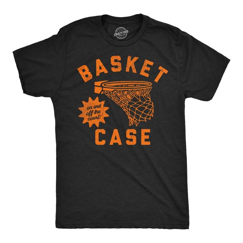 Mens Funny T Shirts Basket Case Sarcastic Basketball Hoop Graphic Novelty Tee for Men Mens Funny T Shirts Cool Tees Soft...