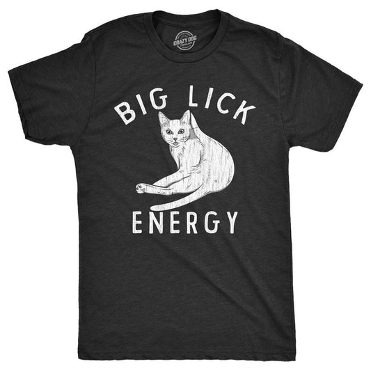 Mens Funny T Shirts Big Lick Energy Sarcastic Kitten Graphic Novelty Tee for Men Mens Funny T Shirts Cool Tees Soft...