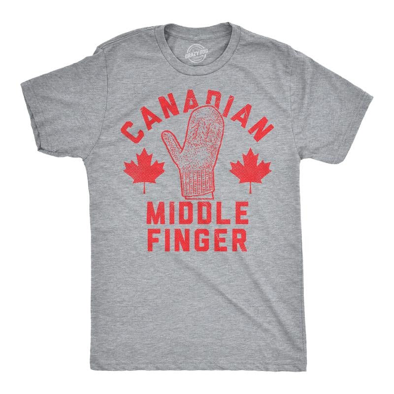 Mens Funny T Shirts Canadian Middle Finger Sarcastic Snow Gloves Graphic Novelty Tee For Men Mens Funny T Shirts Cool...
