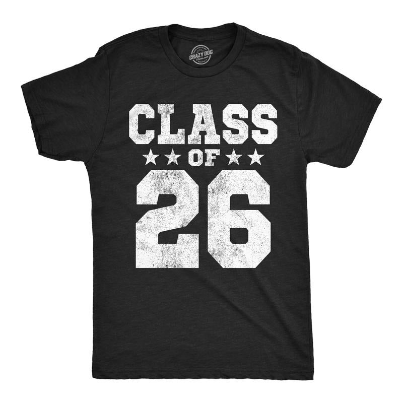 Mens Funny T Shirts Class Of 26 Sarcastic Graduation Graphic Novelty Tee For Men Mens Funny T Shirts Cool Tees Soft...