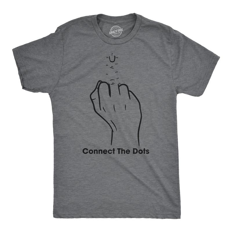 Mens Funny T Shirts Connect The Dots Sarcastic Middle Finger Graphic Novelty Tee for Men Mens Funny T Shirts Cool Tees...
