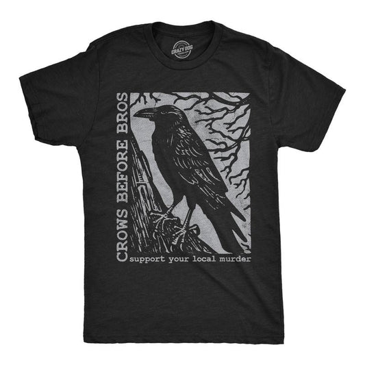 Mens Funny T Shirts Crows Before Bros Sarcastic Poe Graphic Novelty Tee For Men Mens Funny T Shirts Cool Tees Soft...