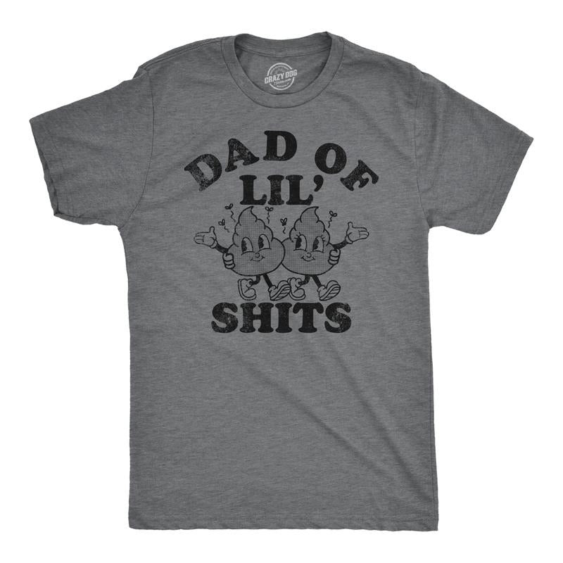 Mens Funny T Shirts Dad Of Lil Shits Sarcastic Fathers Day Graphic Tee for Men Mens Funny T Shirts Cool Tees Soft Stylish...