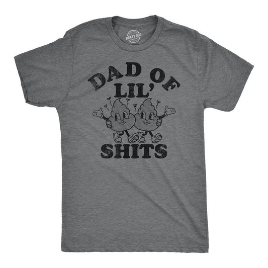 Mens Funny T Shirts Dad Of Lil Shits Sarcastic Fathers Day Graphic Tee for Men Mens Funny T Shirts Cool Tees Soft Stylish...