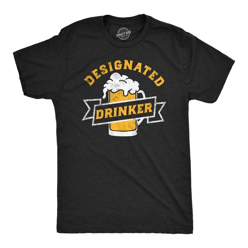 Mens Funny T Shirts Designated Drinker Sarcastic Party Tee For Men Mens Funny T Shirts Cool Tees Soft Stylish Casual...