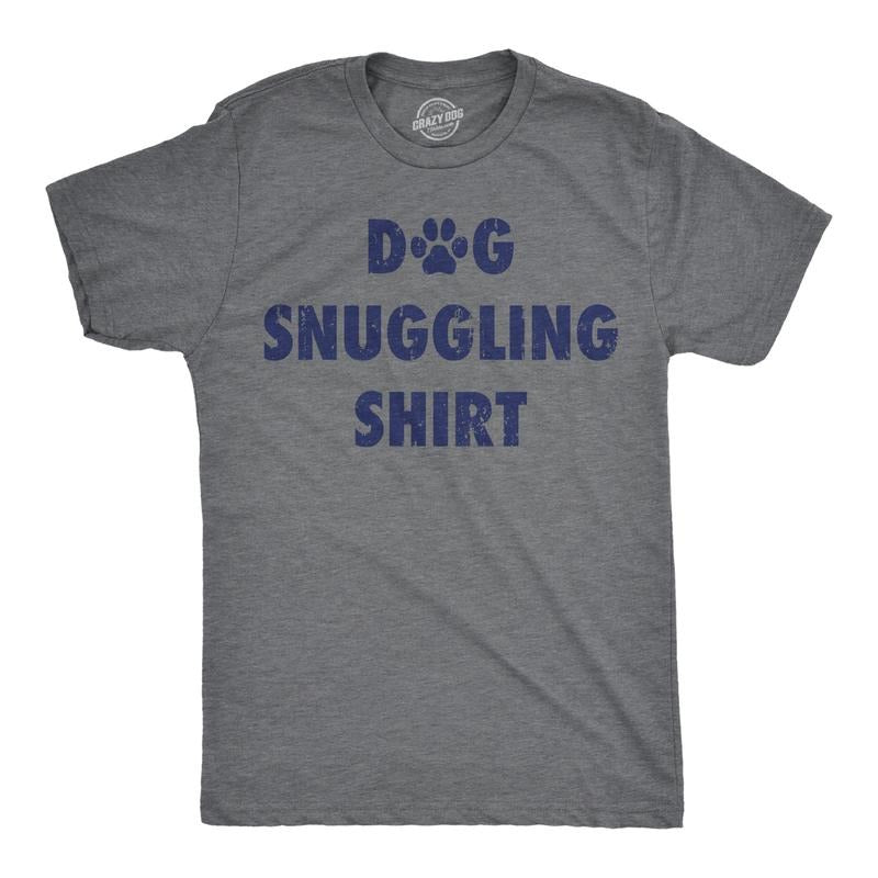 Mens Funny T Shirts Dog Snuggling Shrit Sarcastic Puppy Lovers Graphic Tee For Men Mens Funny T Shirts Cool Tees Soft...