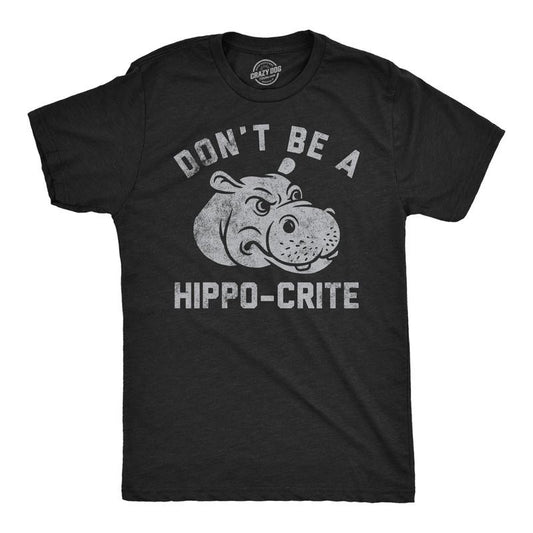 Mens Funny T Shirts Dont Be A Hippo Crite Sarcastic Hippopotamus Graphic Tee For Men Mens Funny T Shirts Cool Tees Soft...
