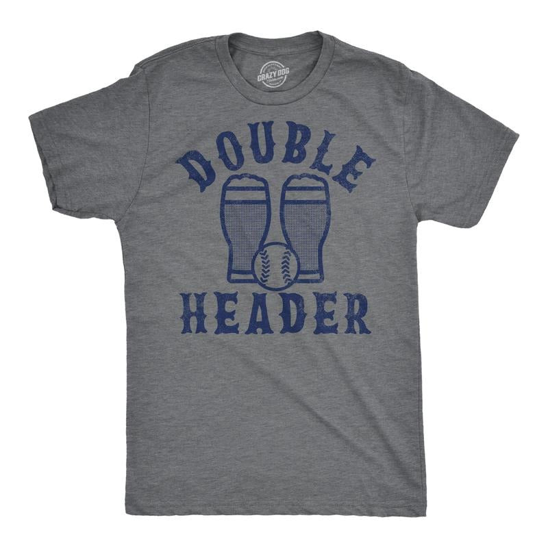 Mens Funny T Shirts Double Header Sarcastic Baseball Game Drinkng Tee For Men Mens Funny T Shirts Cool Tees Soft Stylish...
