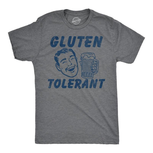 Mens Funny T Shirts Gluten Tolerant Sarcastic Drinking Graphic Novelty Tee For Men Mens Funny T Shirts Cool Tees Soft...