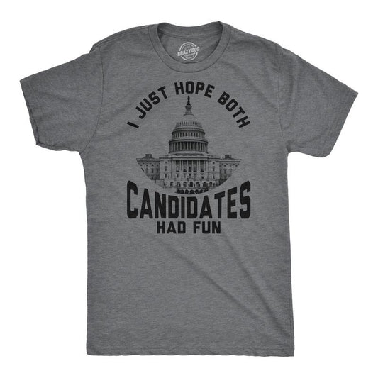 Mens Funny T Shirts I Just Hope Both Candidates Had Fun Sarcastic Voting Tee For Men Mens Funny T Shirts Cool Tees Soft...