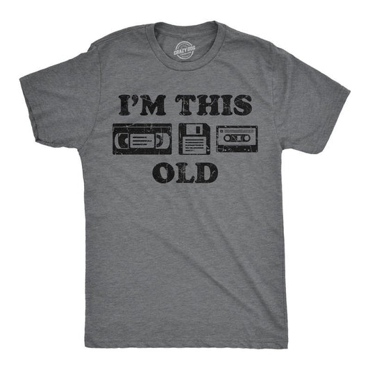 Mens Funny T Shirts Im This Old Sarcastic Retro Video Tape Graphic Novelty Tee for Men Mens Funny T Shirts Cool Tees Soft...