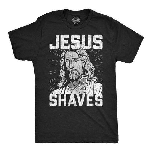 Mens Funny T Shirts Jesus Shaves Sarcastic Religious Joke Graphic Novelty Tee For Men Mens Funny T Shirts Cool Tees Soft...