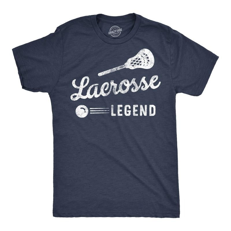 Mens Funny T Shirts Lacrosse Legend Sarcastic Sports Graphic Tee For Men Mens Funny T Shirts Cool Tees Soft Stylish...