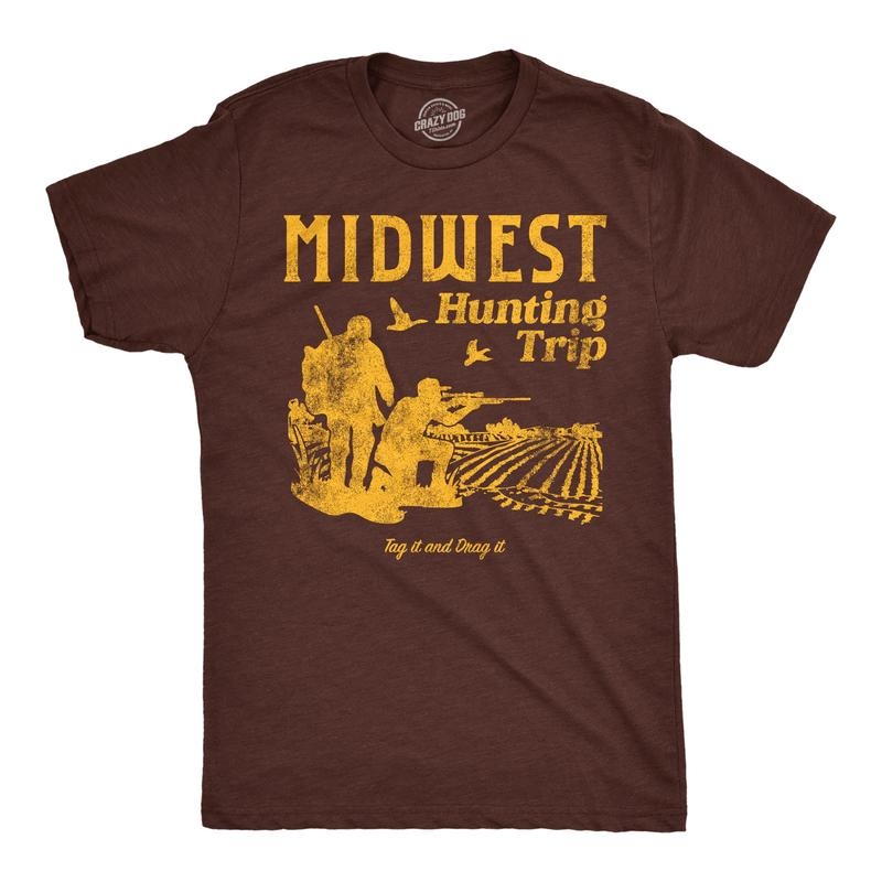 Mens Funny T Shirts Midwest Hunting Trip Sarcastic Hunters Graphic Novelty Tee For Men Mens Funny T Shirts Cool Tees Soft...