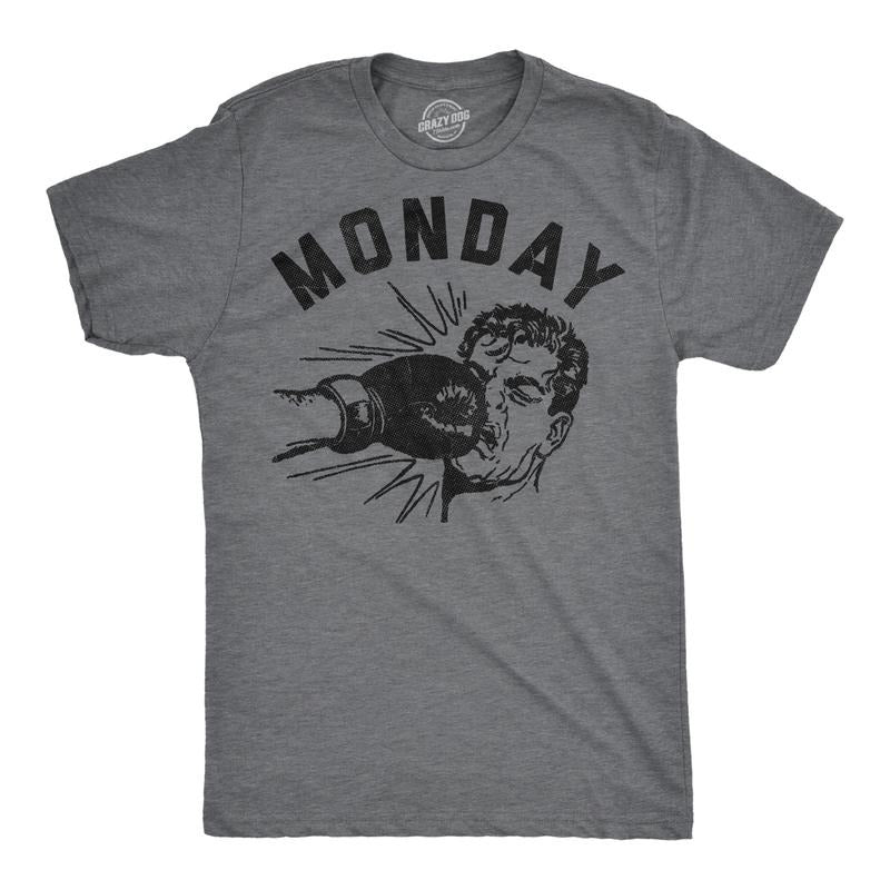 Mens Funny T Shirts Monday Face Punch Sarcastic Boxing Graphic Novelty Tee For Men Mens Funny T Shirts Cool Tees Soft...