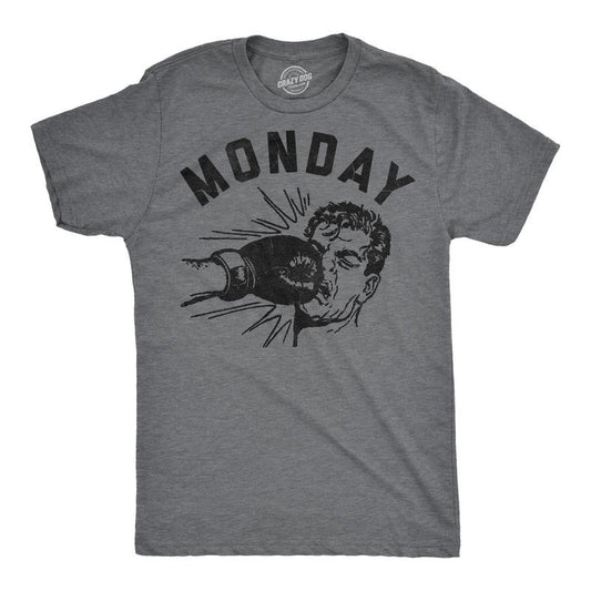 Mens Funny T Shirts Monday Face Punch Sarcastic Boxing Graphic Novelty Tee For Men Mens Funny T Shirts Cool Tees Soft...
