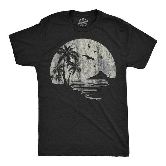 Mens Funny T Shirts Moon Beach Vacation Novelty Graphic Tee for Men Mens Funny T Shirts Cool Tees Soft Stylish Casual...