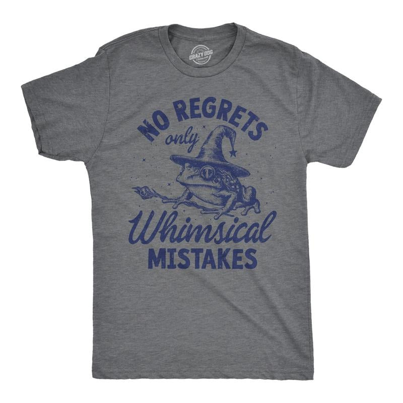 Mens Funny T Shirts No Regrets Only Whimsical Mistakes Sarcastic Tee For Men Mens Funny T Shirts Cool Tees Soft Stylish...