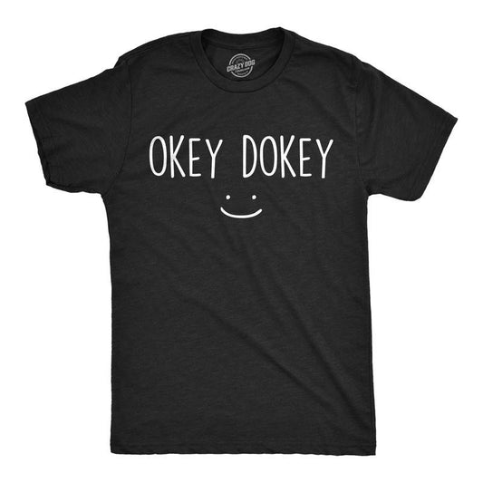 Mens Funny T Shirts Okey Dokey Sarcastic Smiling Graphic Tee For Men Mens Funny T Shirts Cool Tees Soft Stylish Casual...