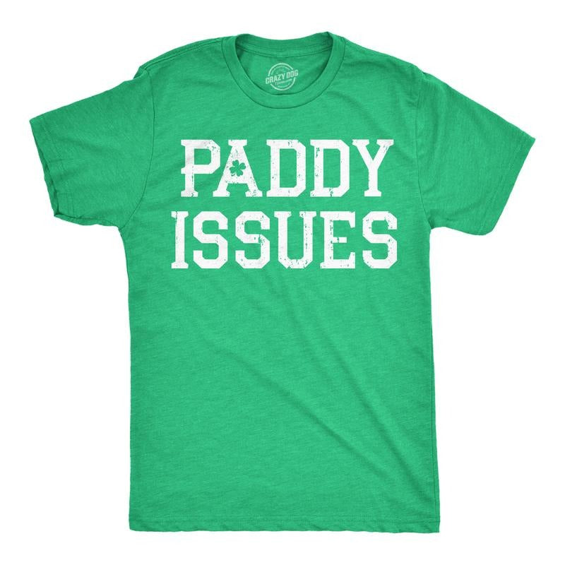 Mens Funny T Shirts Paddy Issues Sarcastic St Patricks Day Novelty Tee For Men Mens Funny T Shirts Cool Tees Soft Stylish...