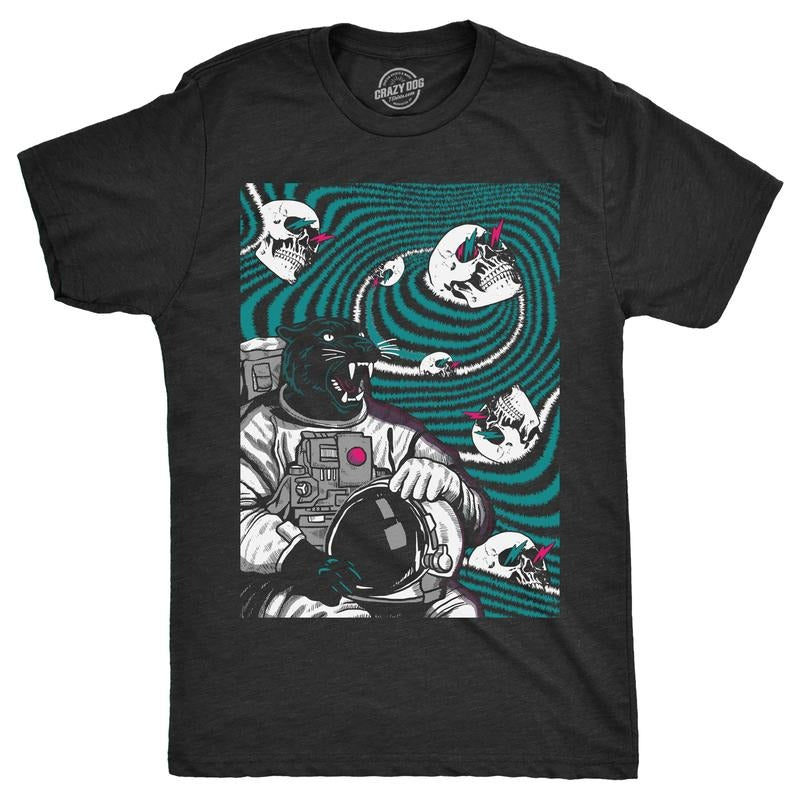 Mens Funny T Shirts Panther Astronaut Sarcastic Space Graphic Novelty Tee For Men Mens Funny T Shirts Cool Tees Soft...