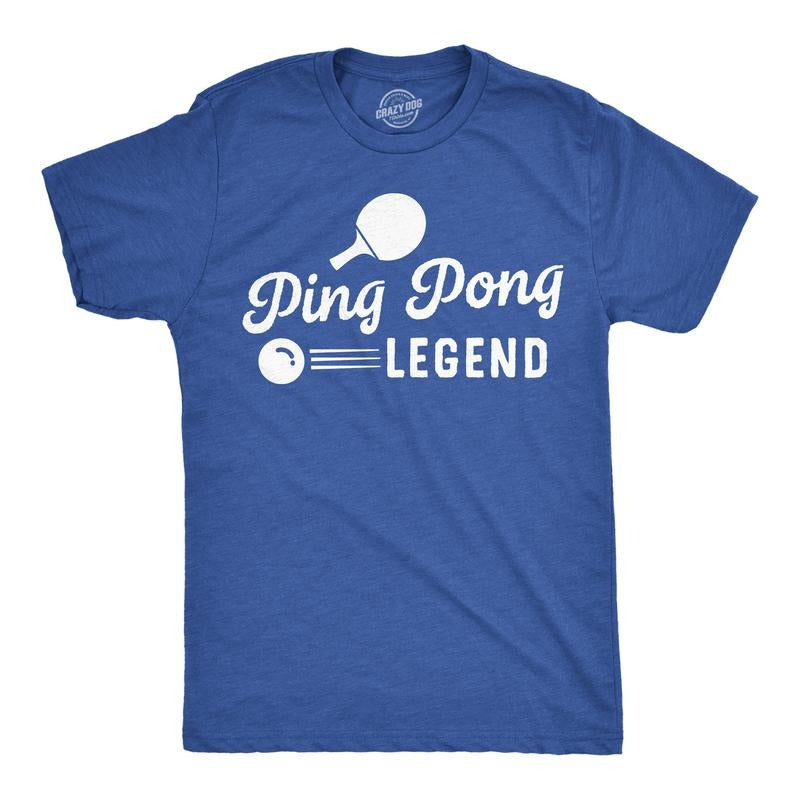 Mens Funny T Shirts Ping Pong Legend Sarcastic Table Tennis Graphic Tee Mens Funny T Shirts Cool Tees Soft Stylish Casual...