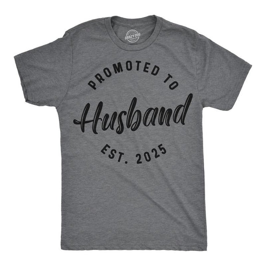 Mens Funny T Shirts Promoted To Husband 2025 Sarcastic Family Marriage Graphic Tee For Men Mens Funny T Shirts Cool Tees...