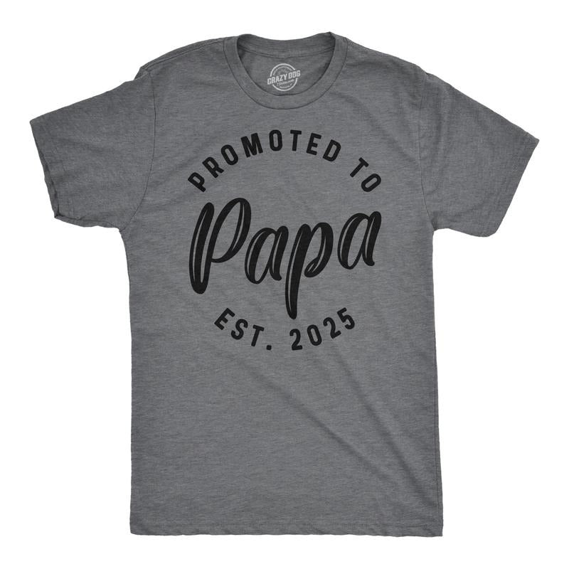 Mens Funny T Shirts Promoted To Papa 2025 Sarcastic Family New Baby Graphic Tee For Men Mens Funny T Shirts Cool Tees...