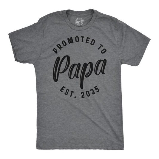 Mens Funny T Shirts Promoted To Papa 2025 Sarcastic Family New Baby Graphic Tee For Men Mens Funny T Shirts Cool Tees...