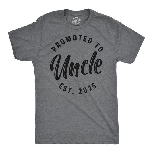 Mens Funny T Shirts Promoted To Uncle 2025 Sarcastic Family New Baby Graphic Tee For Men Mens Funny T Shirts Cool Tees...
