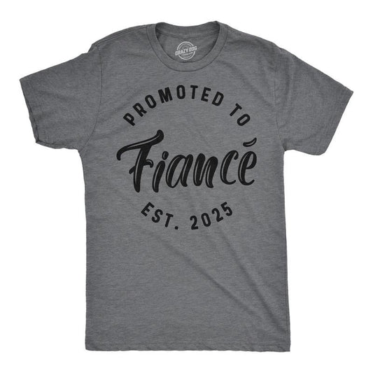 Mens Funny T Shirts Promoted to Fiance 2025 Sarcastic Family Marriage Graphic Tee for Men Mens Funny T Shirts Cool Tees...