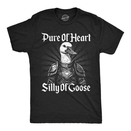 Mens Funny T Shirts Pure Of Heart Silly Of Goose Sarcasit Graphic Novely Tee For Men Mens Funny T Shirts Cool Tees Soft...