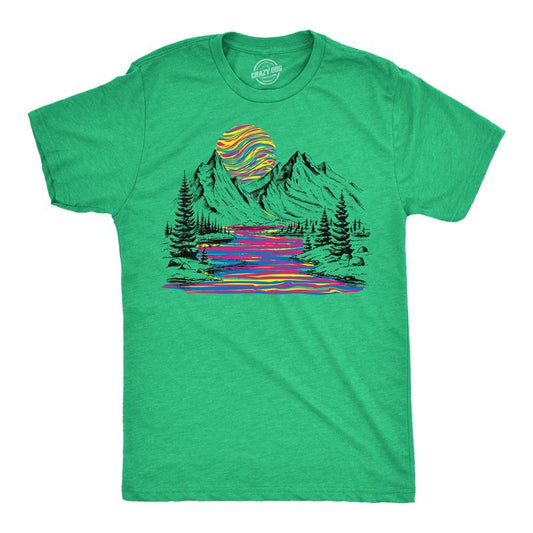 Mens Funny T Shirts Rainbow River Cool Nature Graphic Tee For Men Mens Funny T Shirts Cool Tees Soft Stylish Casual...