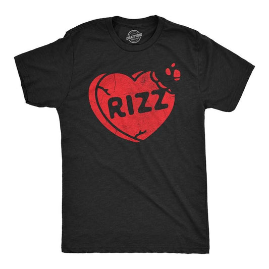 Mens Funny T Shirts Rizz Candy Heart Valentines Day Novelty Tee For Men Mens Funny T Shirts Cool Tees Soft Stylish Casual...