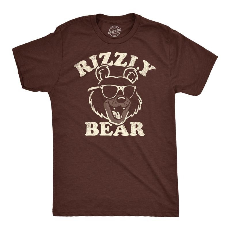 Mens Funny T Shirts Rizzly Bear Sarcastic Graphic Tee For Men Mens Funny T Shirts Cool Tees Soft Stylish Casual Menswear...